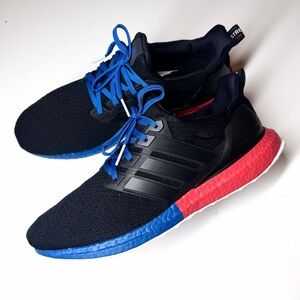 Adidas Men’s  Ultraboost DNA Athletic Sneakers Black / Red / Blue Size- 12